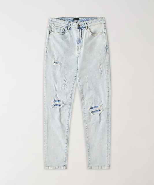 Reason Clothing Smart Buy | Ice Distressed Skinny Jeans - Blue