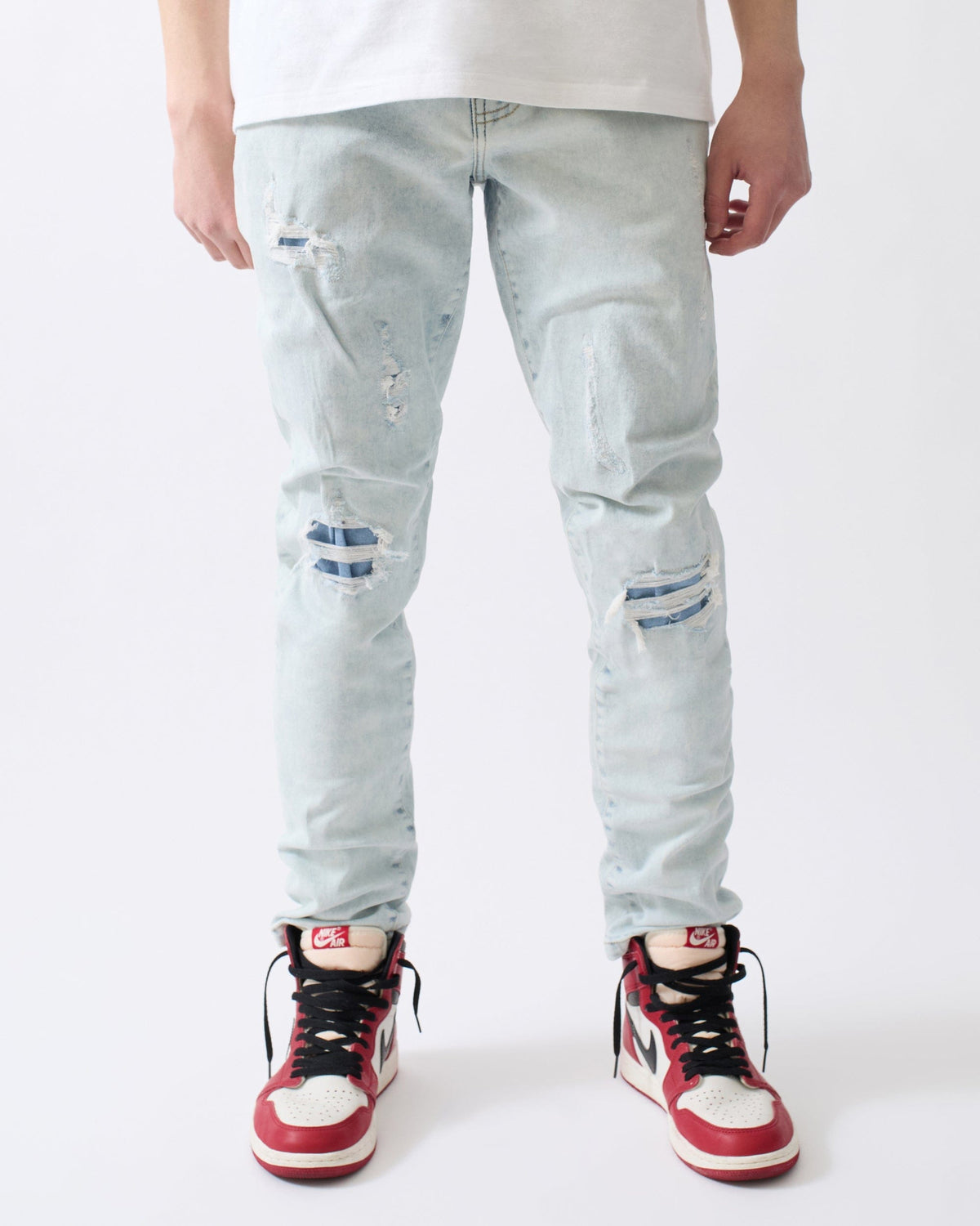 Reason Clothing Smart Buy | Ice Distressed Skinny Jeans - Blue