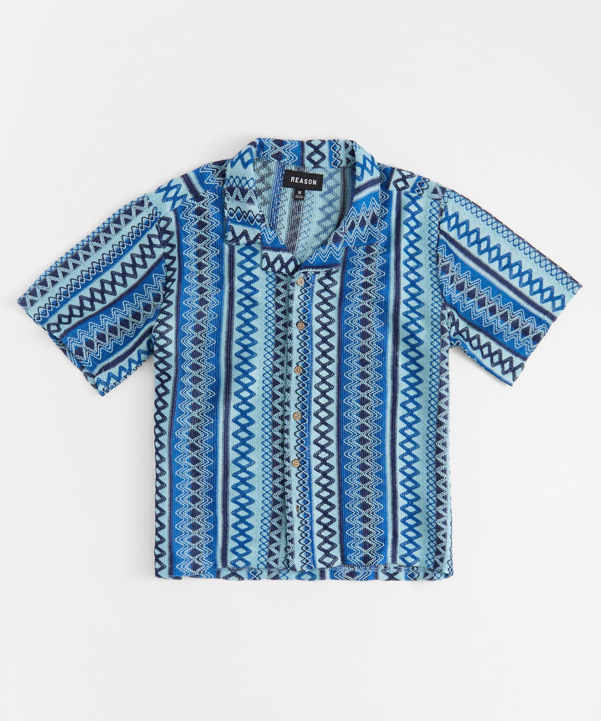 Reason Clothing Trending | Kids Jacquard Polo Shirt - Blue