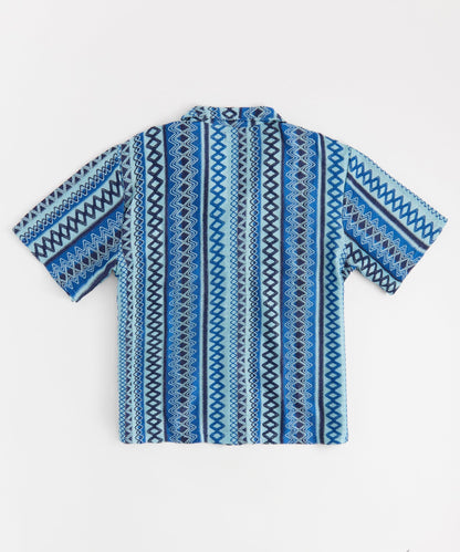 Reason Clothing Trending | Kids Jacquard Polo Shirt - Blue