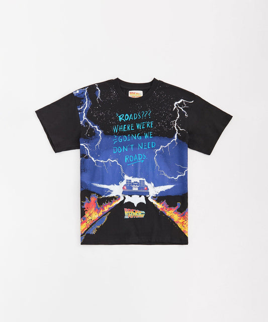 Reason Clothing Special Offer | Back To The Future Roads Tee - Black