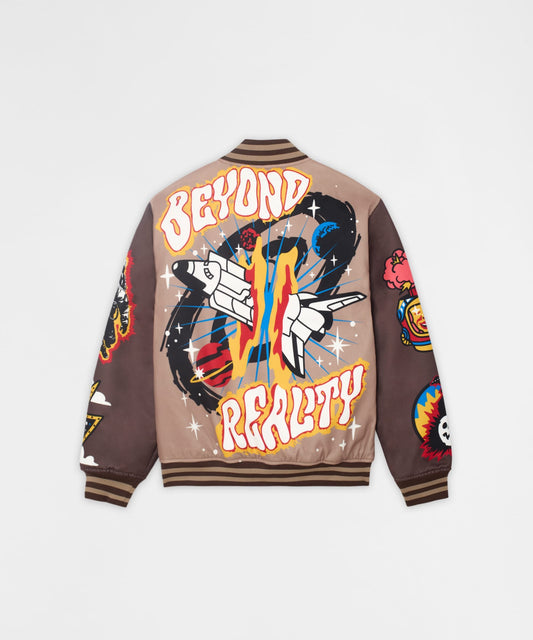 Reason Clothing Classic | Kids Beyond Reality Varsity Jacket - Khaki