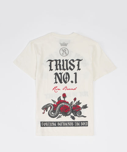 Reason Clothing Quality | Kids Trust No 1 Embroidered Short Sleeve Tee - Cream