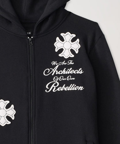 Reason Clothing Top Pick | Rebellion ZIP Up Hoodie - Black