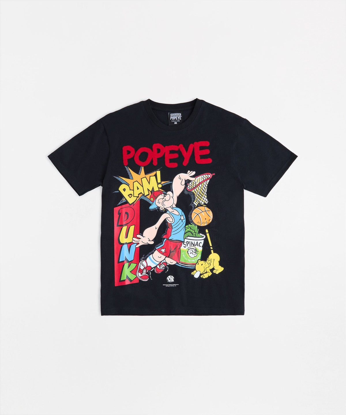 Reason Clothing Best Seller | Popeye Applique Short Sleeve Tee - Black