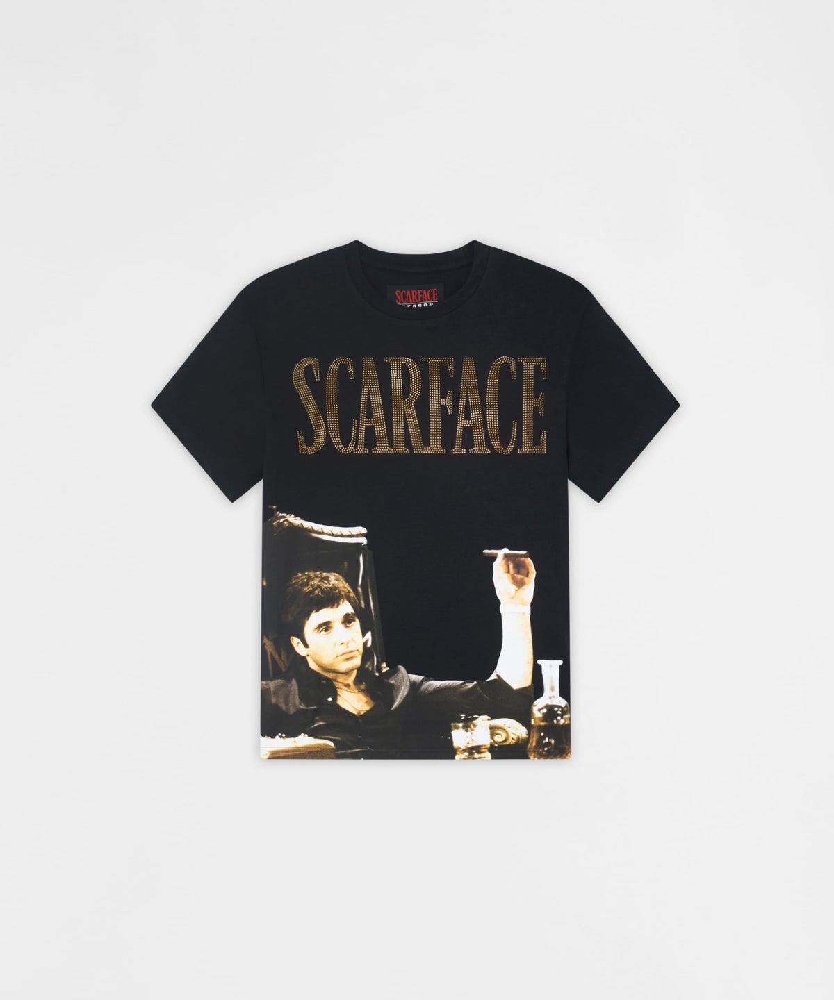 Reason Clothing Exclusive | Scarface Rhinestones Short Sleeve Tee - Black