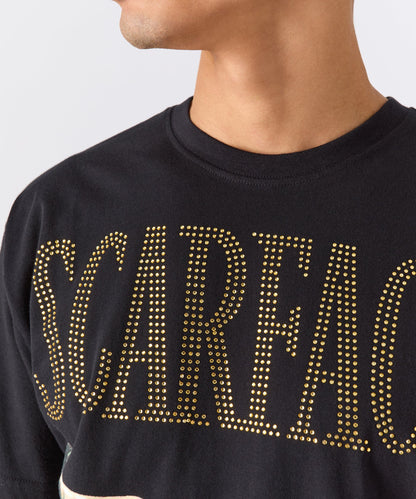 Reason Clothing Exclusive | Scarface Rhinestones Short Sleeve Tee - Black