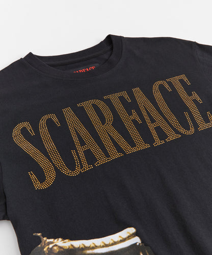 Reason Clothing Exclusive | Scarface Rhinestones Short Sleeve Tee - Black