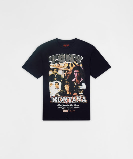 Reason Clothing Best Seller | Scarface "Tony Montana" Rhinestone Tee - Black
