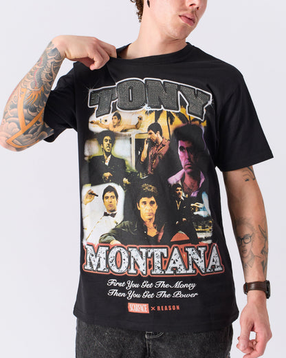 Reason Clothing Best Seller | Scarface "Tony Montana" Rhinestone Tee - Black