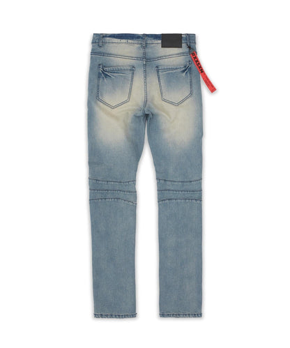 Reason Clothing Smart Buy | Moto Panel Plus Size Skinny Jeans - Blue