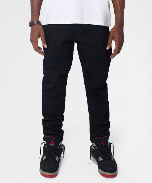 Reason Clothing Latest | Classic Panel Skiny Jeans - Black