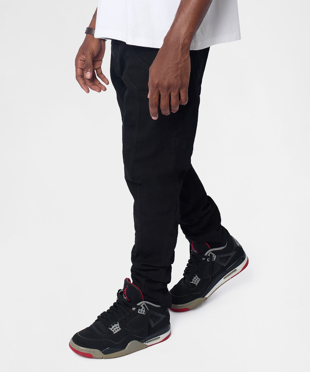 Reason Clothing Latest | Classic Panel Skiny Jeans - Black