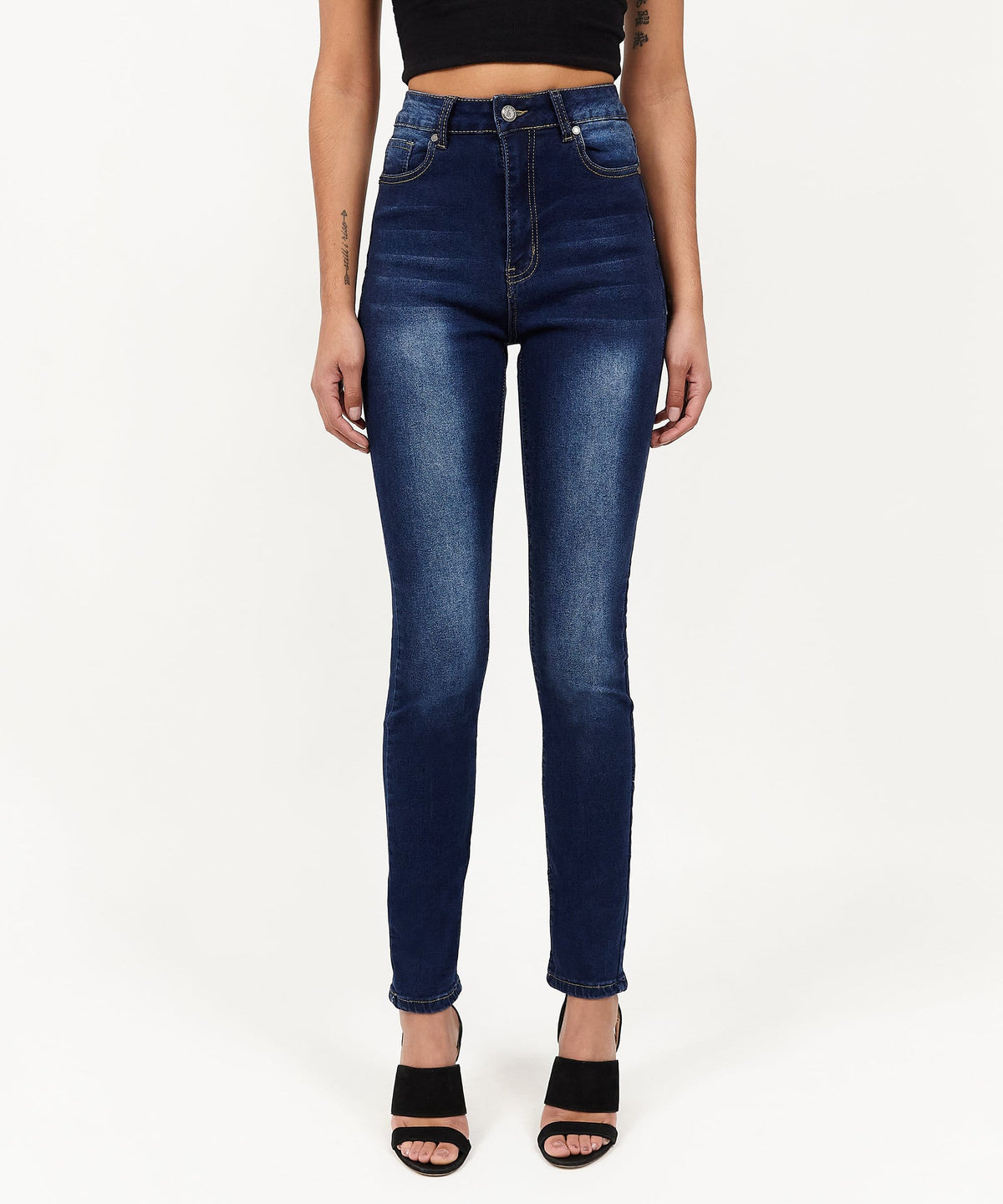 Reason Clothing Essential | Womens Emma Dark Wash Slim Jeans