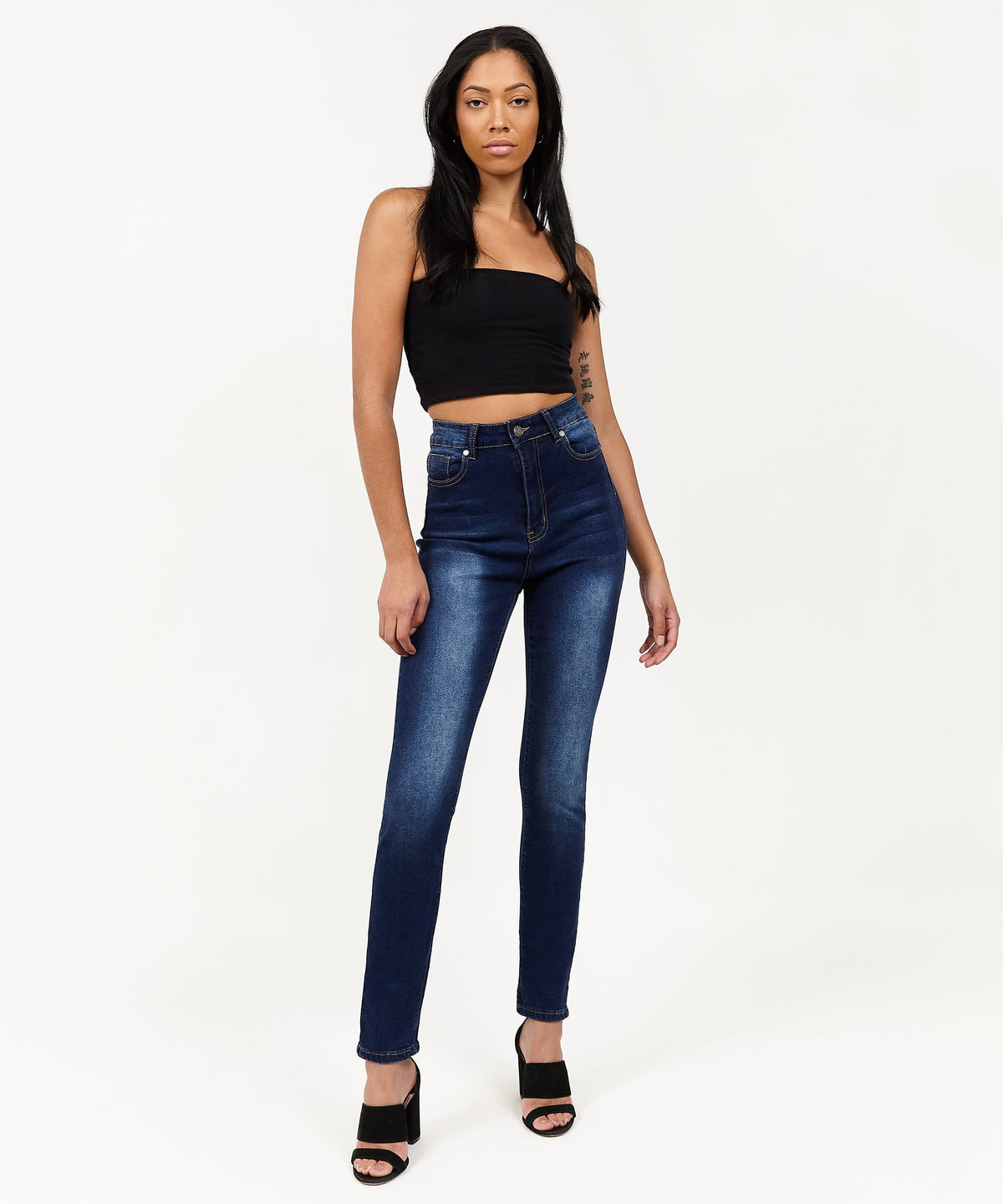 Reason Clothing Essential | Womens Emma Dark Wash Slim Jeans