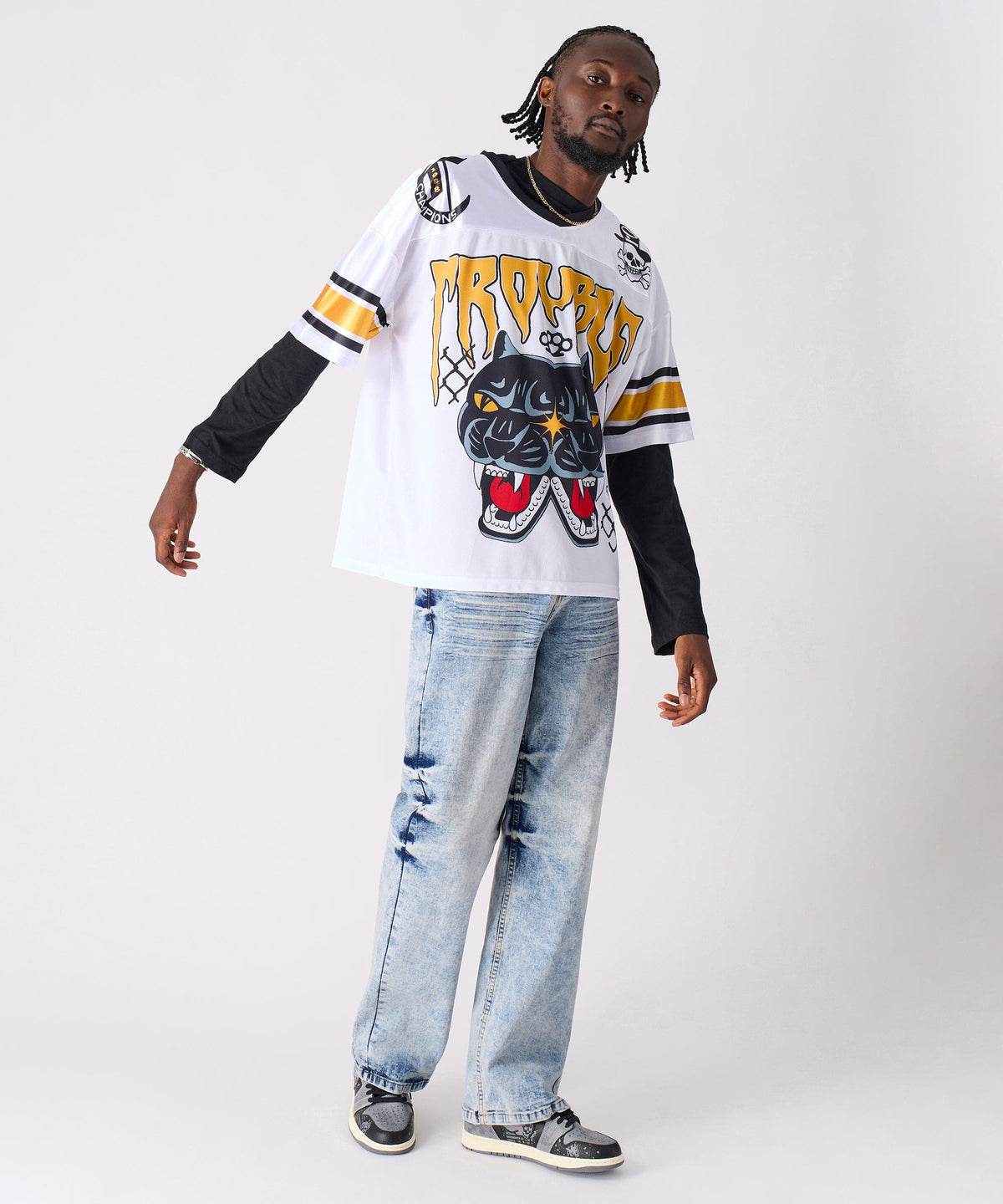 Reason Clothing New | Washed Ripped Denim Pants - Blue