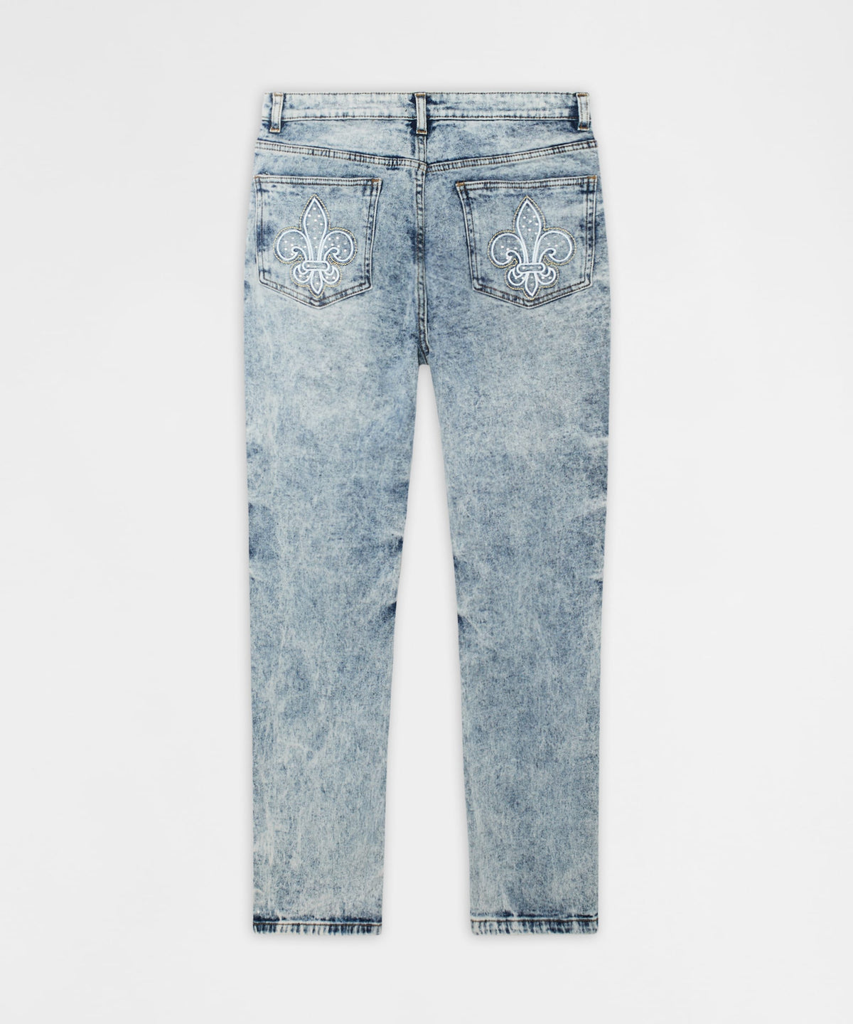 Reason Clothing New | Washed Ripped Denim Pants - Blue