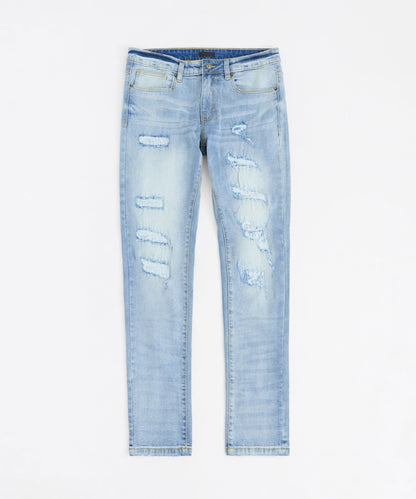 Reason Clothing Everyday | Plus Size Ripped Denim Jeans - Blue