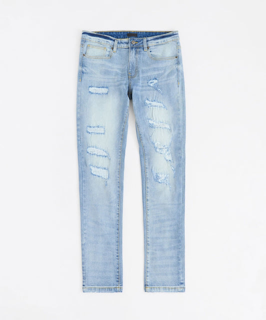 Reason Clothing Everyday | Plus Size Ripped Denim Jeans - Blue