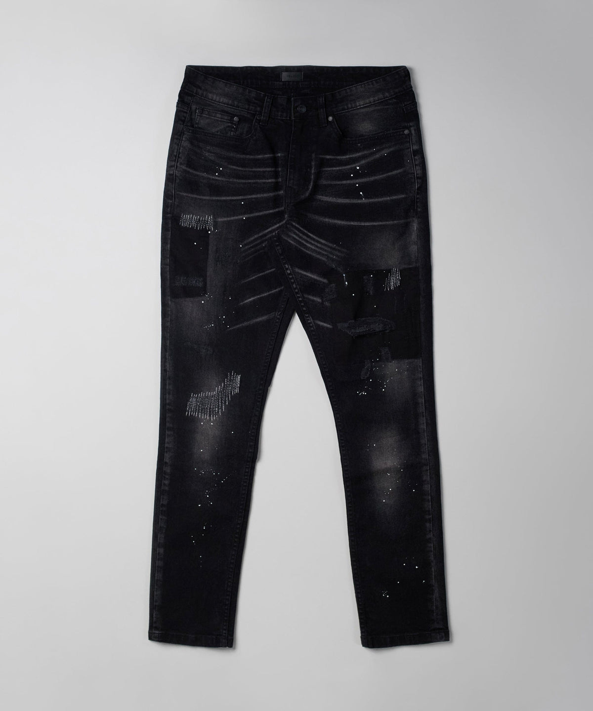 Reason Clothing Essential | Nighthawk Ripped Skinny Jeans - Black