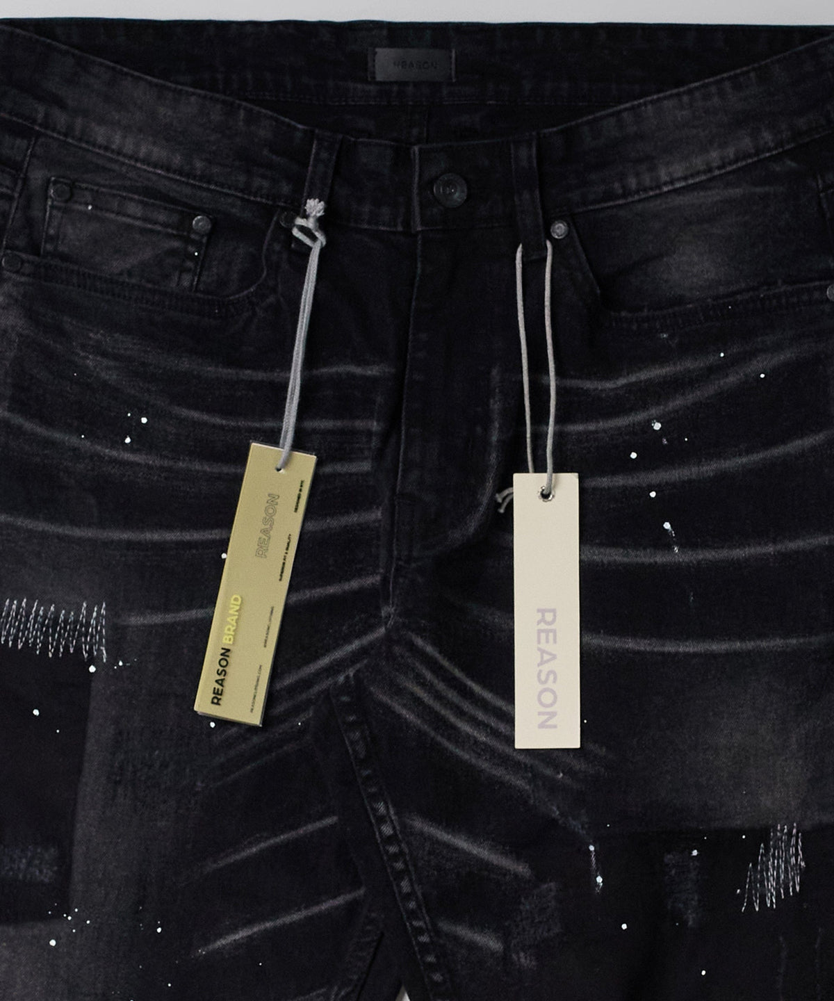 Reason Clothing Essential | Nighthawk Ripped Skinny Jeans - Black