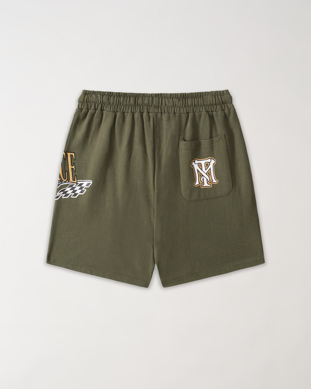 Reason Clothing Best Price | Scarface Applique Racing Short - Olive Green