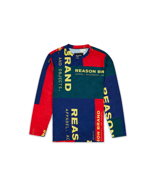 Reason Clothing Customer Favorite | Arseno Multi Color Long Sleeve Logo Tee