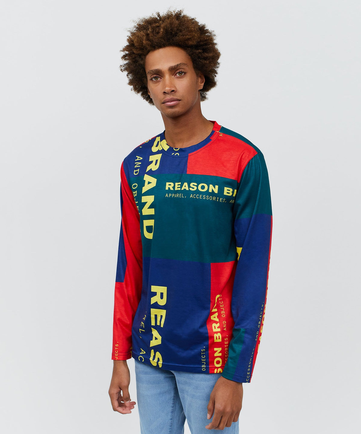Reason Clothing Customer Favorite | Arseno Multi Color Long Sleeve Logo Tee