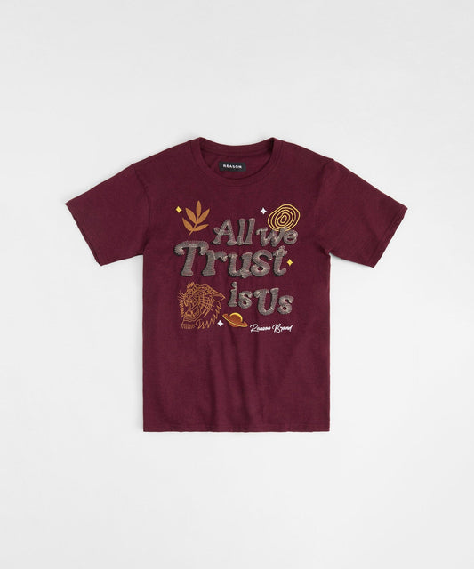 Reason Clothing Hot Sale | Trust Rhinestone Short Sleeve Tee - Brown