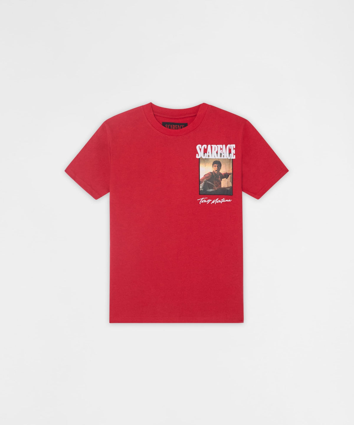 Reason Clothing Best Seller | Scarface Tells Truth Embroidered Short Sleeve Tee - Red