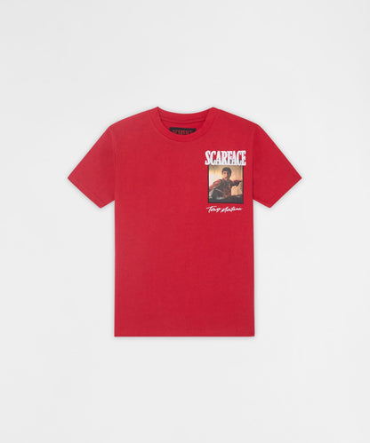 Reason Clothing Best Seller | Scarface Tells Truth Embroidered Short Sleeve Tee - Red
