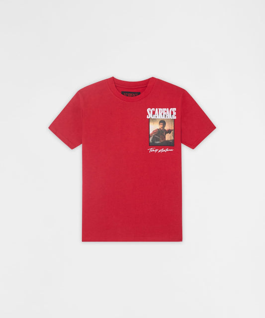 Reason Clothing Best Seller | Scarface Tells Truth Embroidered Short Sleeve Tee - Red