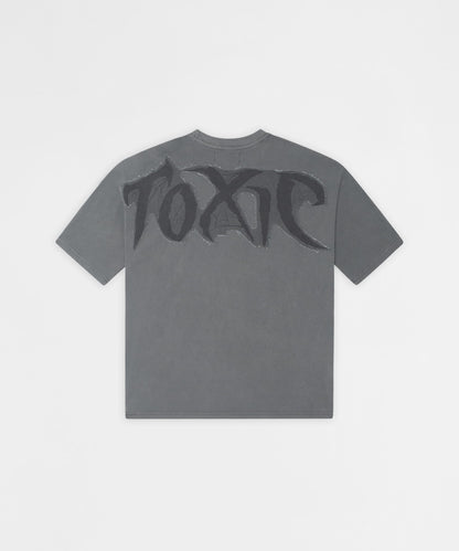 Reason Clothing Quality | Toxic Spiderwebs Applique Short Sleeve Tee - Charcoal