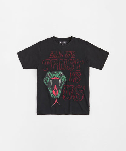 Reason Clothing Top Pick | All We Trust Is Us Short Sleeve Tee - Black
