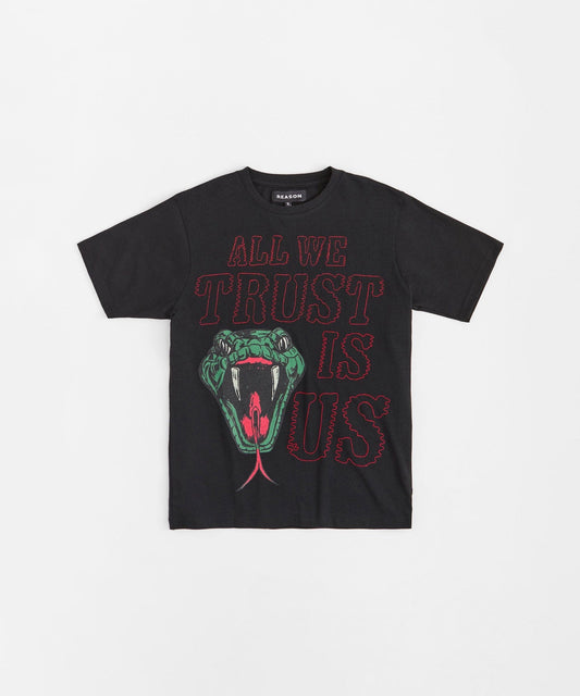 Reason Clothing Top Pick | All We Trust Is Us Short Sleeve Tee - Black