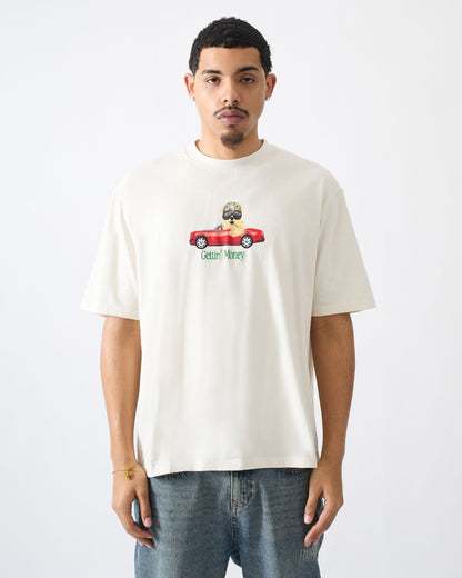 Reason Clothing Hot Sale | Cruisin Cub Embroidered Short Sleeve Tee - Cream