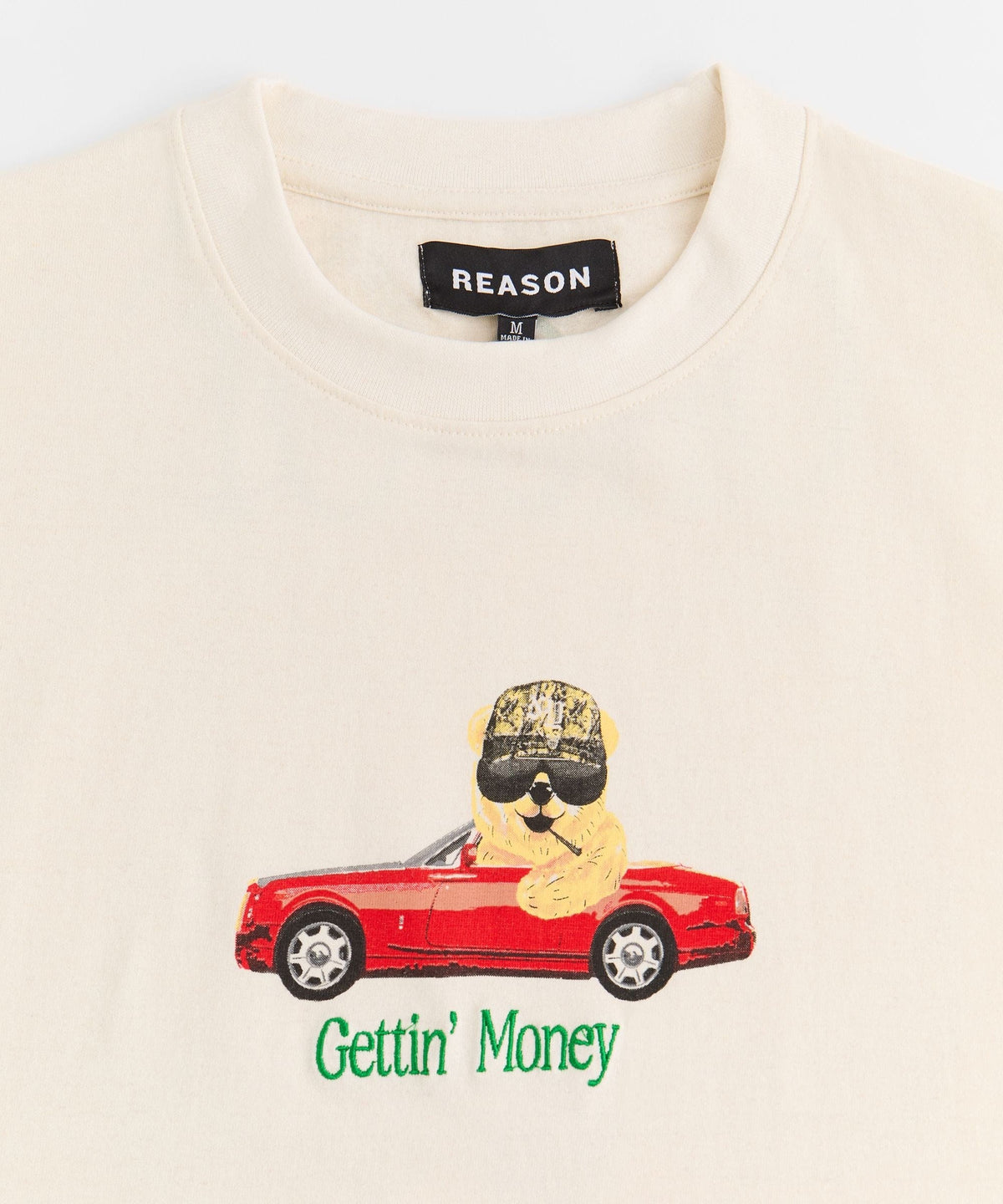 Reason Clothing Hot Sale | Cruisin Cub Embroidered Short Sleeve Tee - Cream