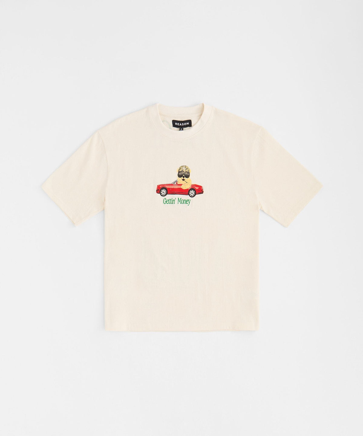 Reason Clothing Hot Sale | Cruisin Cub Embroidered Short Sleeve Tee - Cream