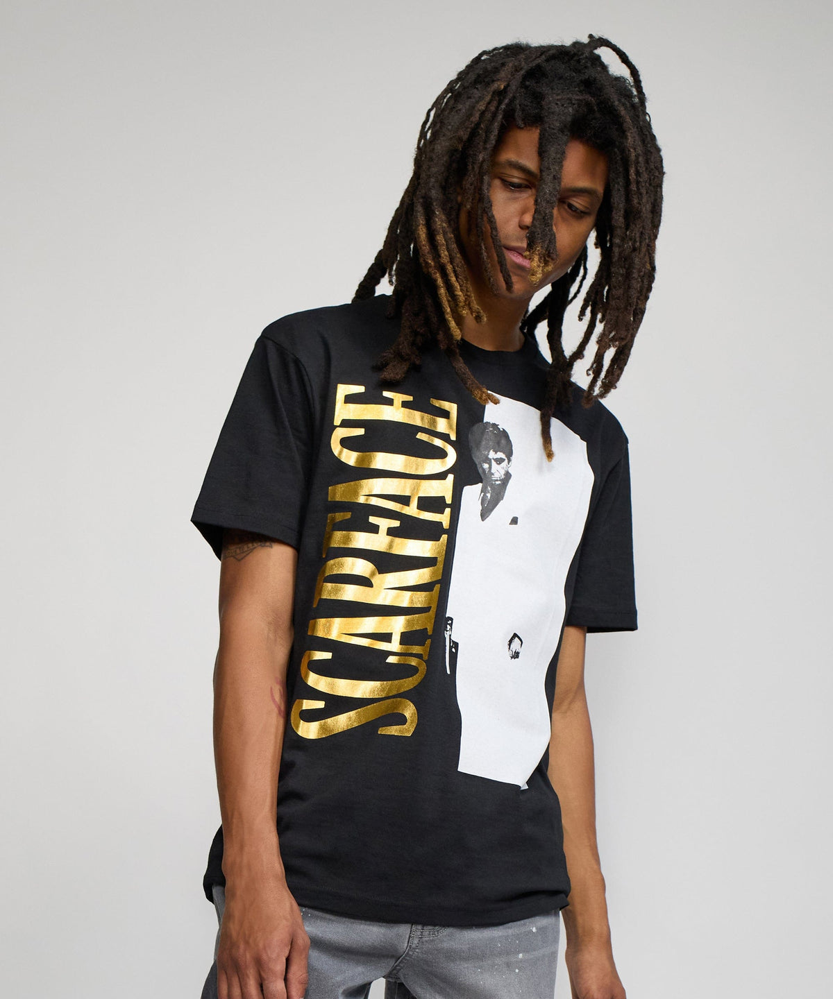 Reason Clothing Everyday | Scarface Gold Foil Short Sleeve Tee - Black