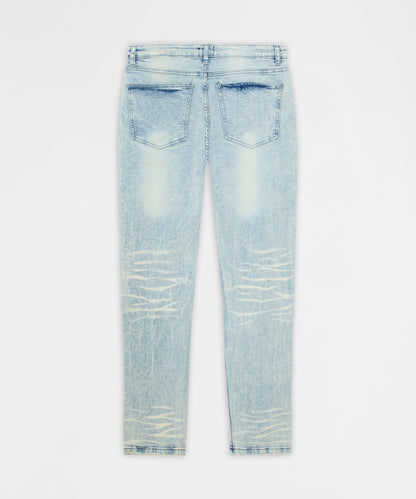 Reason Clothing Quality | Distressed Rip and Frayed Denim - Light Blue