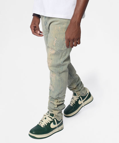 Reason Clothing Recommended | Skinny Fit Denim Pant - Dark Blue