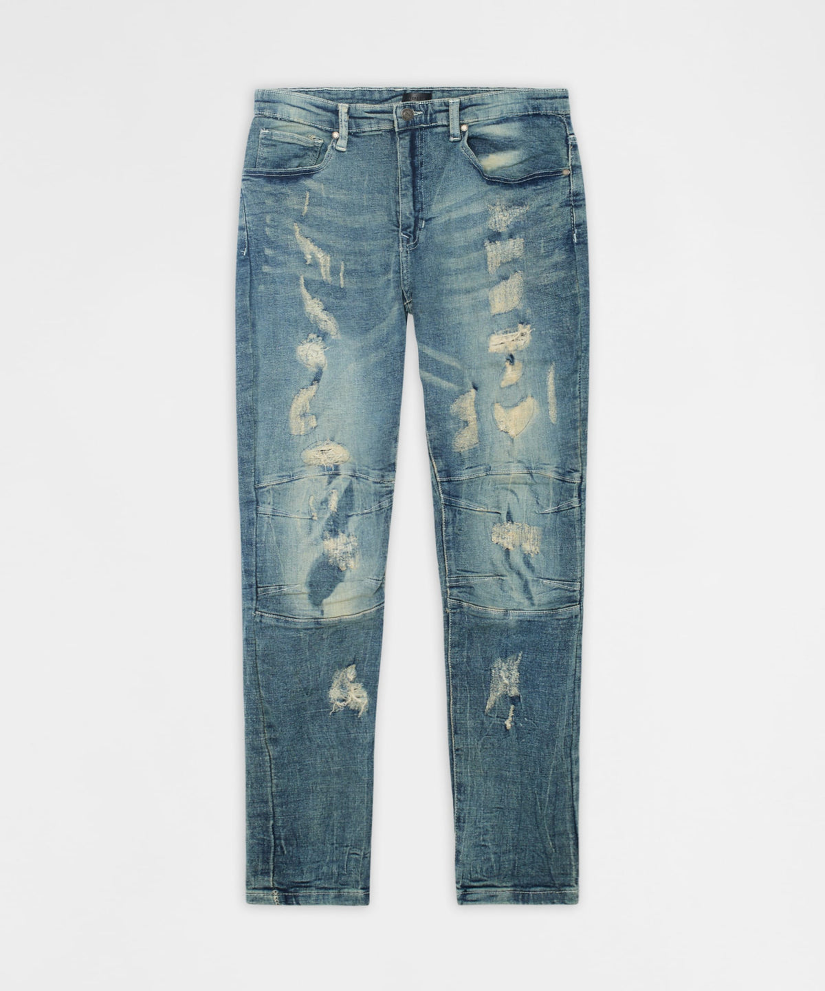 Reason Clothing Quality | Road Rage Distressed Skinny Jeans - Light Blue