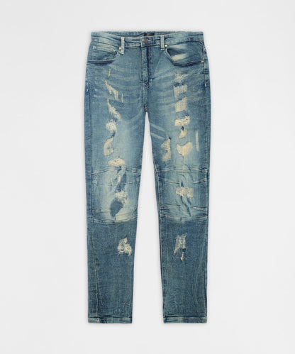 Reason Clothing Quality | Road Rage Distressed Skinny Jeans - Light Blue