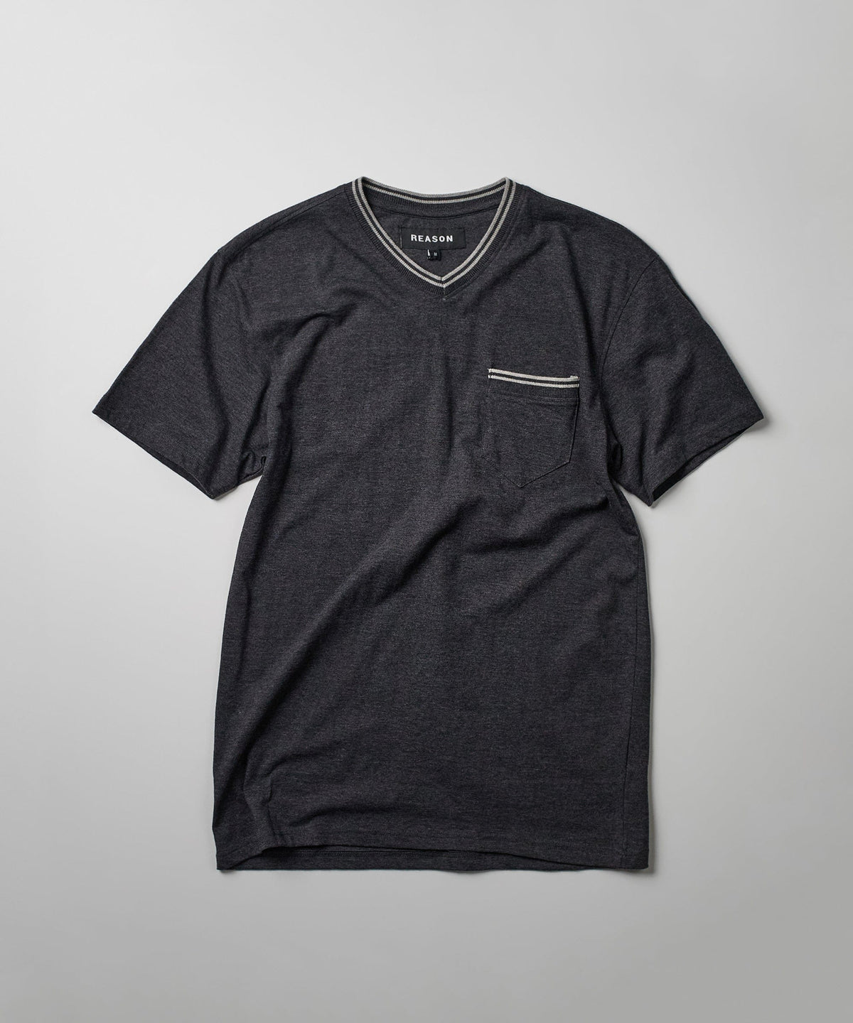 Reason Clothing Quality | Pocket Stripe Contrast V-Neck Tee