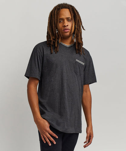 Reason Clothing Quality | Pocket Stripe Contrast V-Neck Tee