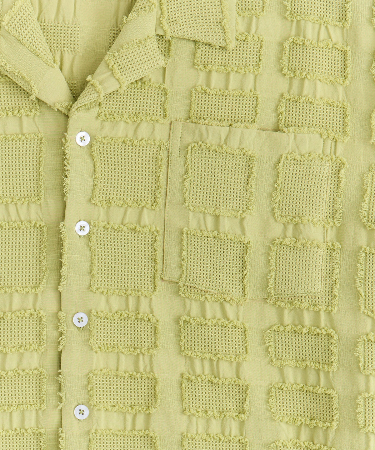 Reason Clothing Deals | Textured Blocks Button Down Shirt - Olive Green