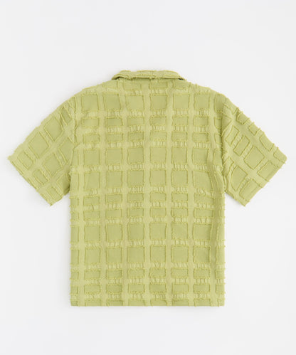 Reason Clothing Deals | Textured Blocks Button Down Shirt - Olive Green