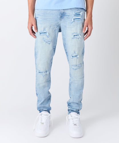 Reason Clothing Discount | Coastal Ripped Skinny Jeans - Light Blue