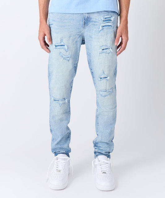 Reason Clothing Discount | Coastal Ripped Skinny Jeans - Light Blue