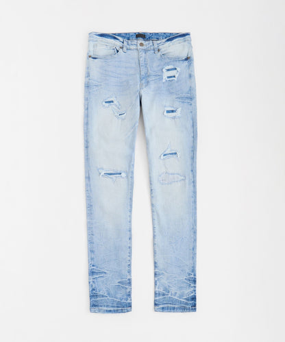 Reason Clothing Discount | Coastal Ripped Skinny Jeans - Light Blue